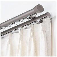 DOUBLE CURTAIN ダブルカーテン 100x178cm RÄCKA / HUGAD double curtain rod combination, black, 210-385